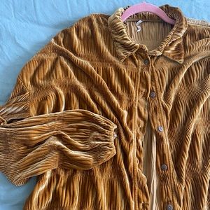 Free People tunic in yellow / mustard velvet